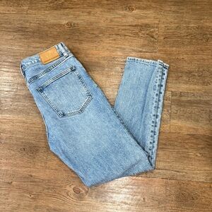Aritzia Denim Forum Yoko High Rise Slim Jeans in Light Blue